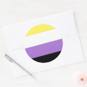 Vlag van niet-binaire pride ronde sticker (Envelop)