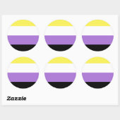 Vlag van niet-binaire pride ronde sticker (Vel)