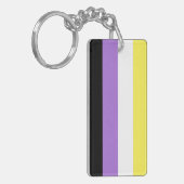 Vlag van niet-binaire pride sleutelhanger (Voorkant Links)