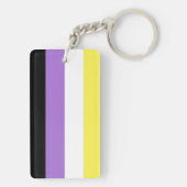 Vlag van niet-binaire pride sleutelhanger (achterkant)