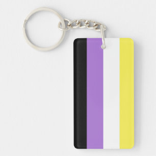 Vlag van niet-binaire pride sleutelhanger