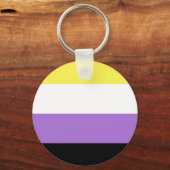 Vlag van niet-binaire pride sleutelhanger (Voorkant)