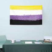 Vlag van niet-binaire pride spandoek (Beurs)