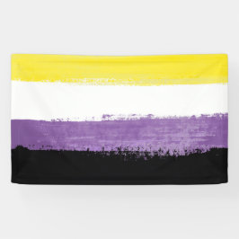 Vlag van niet-binaire pride spandoek