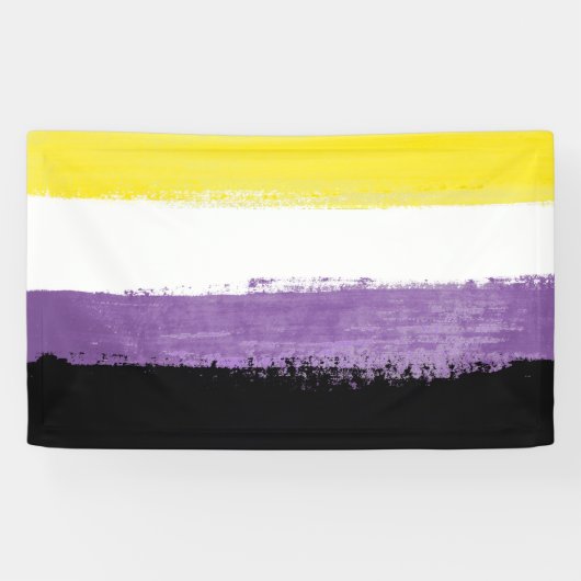 Vlag van niet-binaire pride spandoek (Horizontaal)