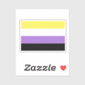 Vlag van niet-binaire pride sticker (Vel)