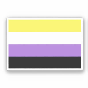 Vlag van niet-binaire pride sticker