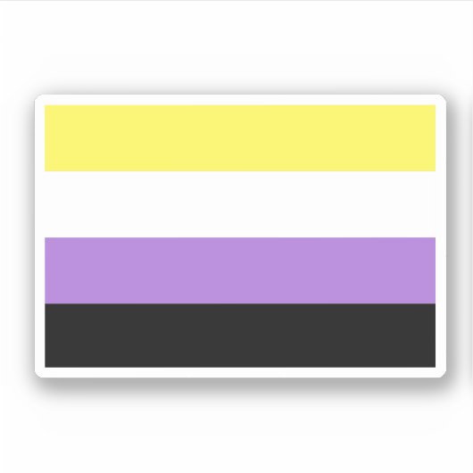 Vlag van niet-binaire Pride Sticker (Voorkant)