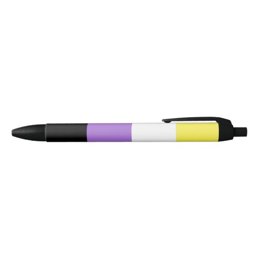 Vlag van niet-binaire pride zwarte inkt pen (Bovenkant)