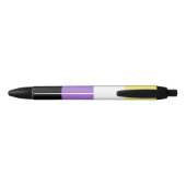 Vlag van niet-binaire pride zwarte inkt pen (Achterkant)
