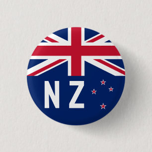 Vlag van Nieuw-Zeeland - gestileerd Ronde Button 3,2 Cm