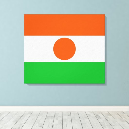 vlag van Niger (Afrikaans land) Canvas Afdruk (Insitu (Houten vloer))