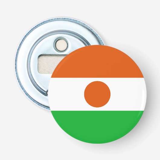 Vlag van Niger Button Flesopener (Voorkant)