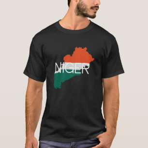 Vlag van Niger Kaart Overzicht T-shirt