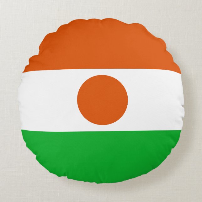 Vlag van Niger Rond Kussen (Voorkant)