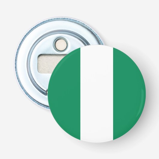 Vlag van Nigeria Button Flesopener (Voorkant)