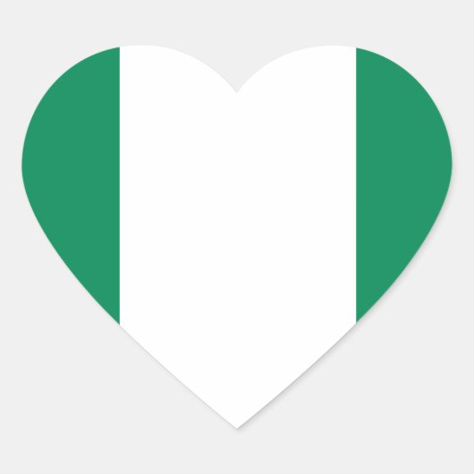 vlag van Nigeria Hart Sticker (Voorkant)