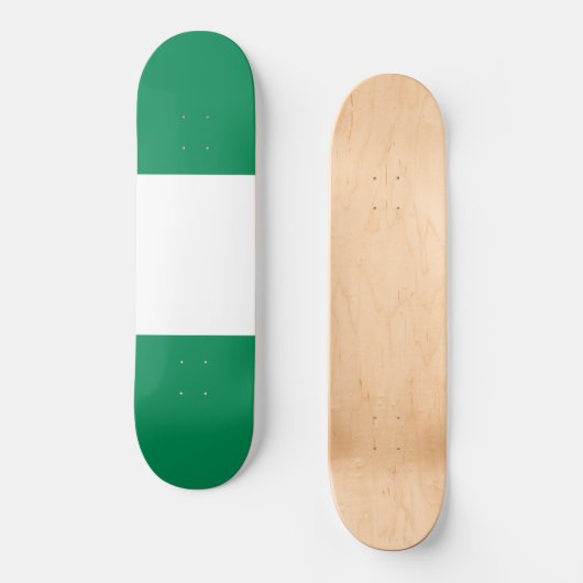 vlag van Nigeria Persoonlijk Skateboard (Voorkant)
