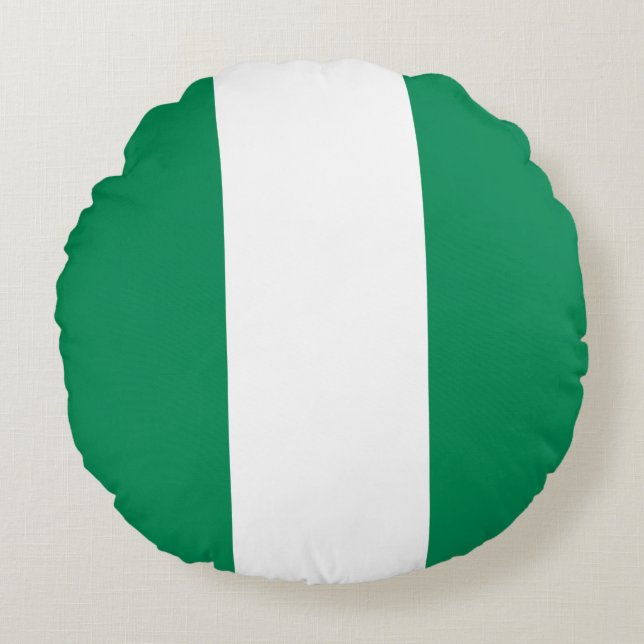 Vlag van Nigeria Rond Kussen (Voorkant)