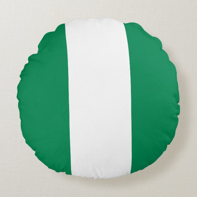 vlag van Nigeria Rond Kussen (Voorkant)