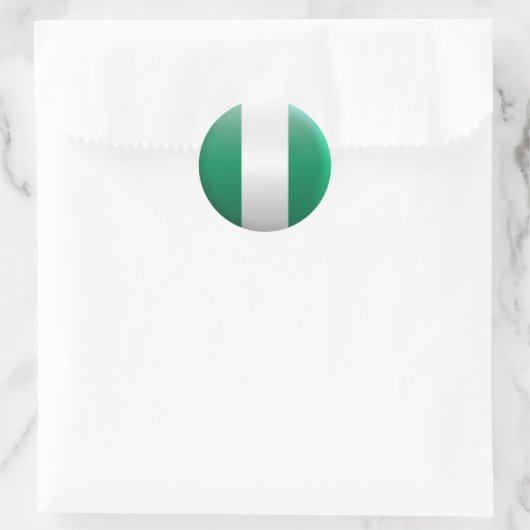 vlag van Nigeria Ronde Sticker (Tas)