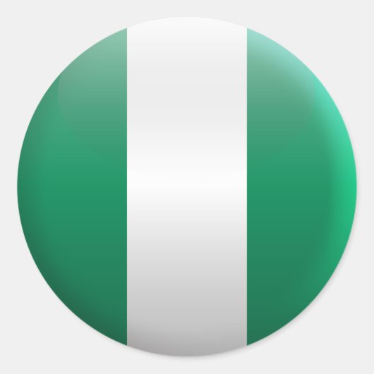 vlag van Nigeria Ronde Sticker (Voorkant)