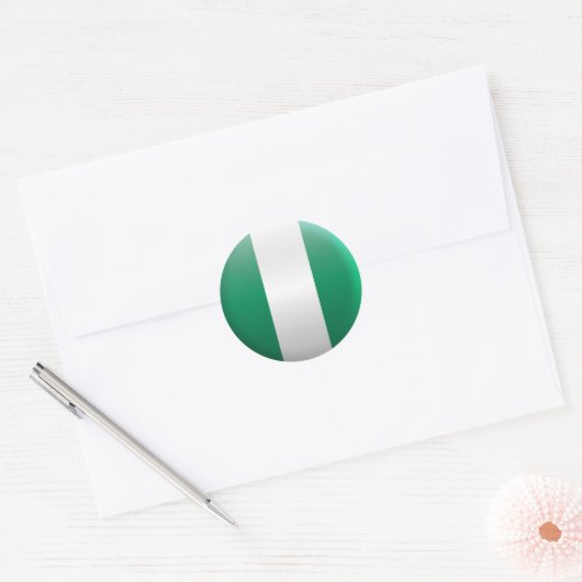 vlag van Nigeria Ronde Sticker (Envelop)