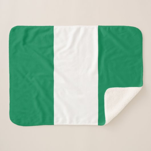 Vlag van Nigeria Sherpa Deken (Voorkant (horizontaal))
