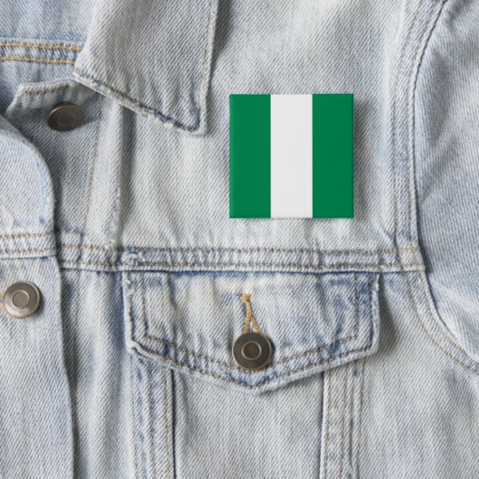 vlag van Nigeria Vierkante Button 5,1 Cm (In situ)