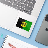 Vlag van Ninove, België Sticker (Laptop met iPhone)