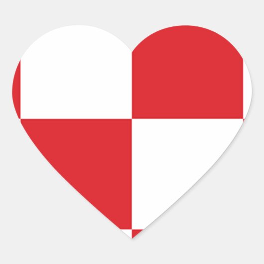 Vlag van Noord-Brabant Hart Sticker (Voorkant)