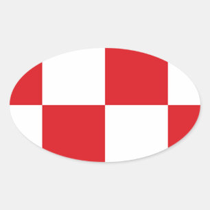 Vlag van Noord-Brabant Ovale Sticker