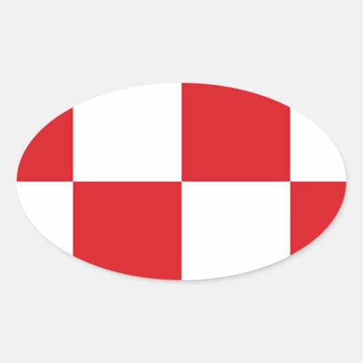 Vlag van Noord-Brabant Ovale Sticker (Voorkant)