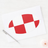 Vlag van Noord-Brabant Ovale Sticker (Envelop)