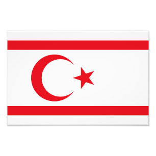 Vlag van Noord-Cyprus Foto Afdruk