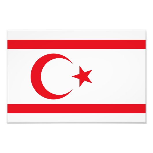 vlag van Noord-Cyprus Foto Afdruk (Voorkant)