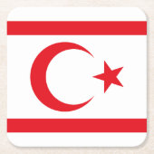 vlag van Noord-Cyprus Kartonnen Onderzetters (Voorkant)