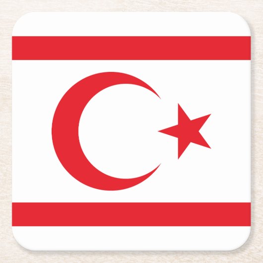 vlag van Noord-Cyprus Kartonnen Onderzetters (Voorkant)
