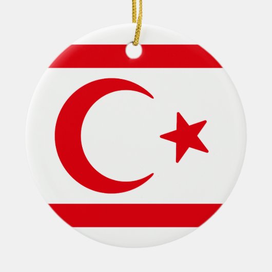 Vlag van Noord-Cyprus Keramisch Ornament (Voorkant)