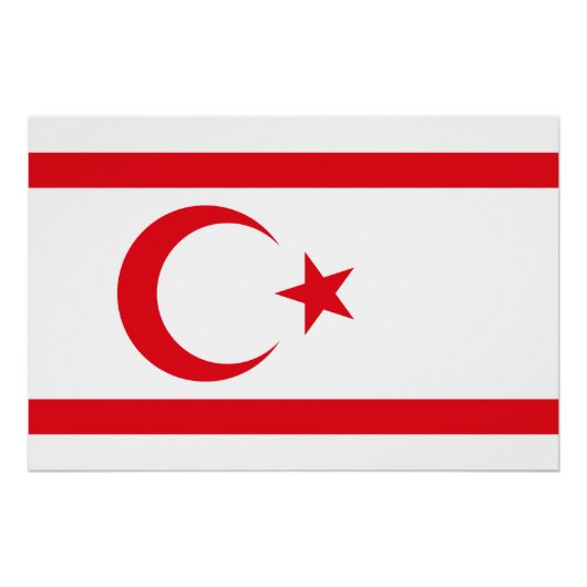 Vlag van Noord-Cyprus Perfect Poster (Voorkant)