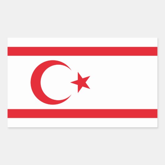 vlag van Noord-Cyprus Rechthoekige Sticker (Voorkant)