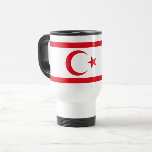 Vlag van Noord-Cyprus Reisbeker (Voorkant links)