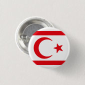 Vlag van Noord-Cyprus Ronde Button 3,2 Cm (Voorkant /achterkant)