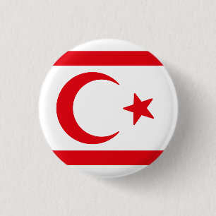 vlag van Noord-Cyprus Ronde Button 3,2 Cm