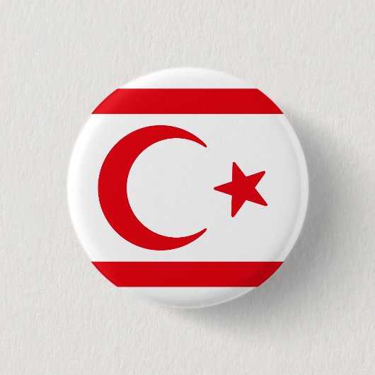 Vlag van Noord-Cyprus Ronde Button 3,2 Cm (Voorkant)