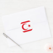 Vlag van Noord-Cyprus Ronde Sticker (Envelop)