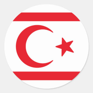 vlag van Noord-Cyprus Ronde Sticker