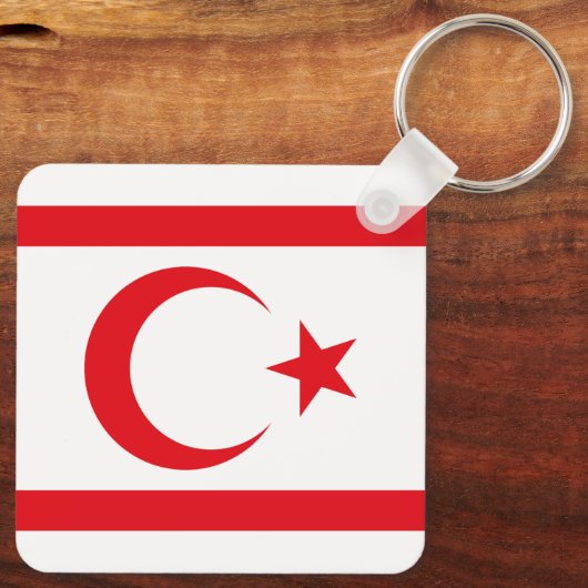 vlag van Noord-Cyprus Sleutelhanger (Achterkant)