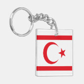 vlag van Noord-Cyprus Sleutelhanger (Voorkant Links)