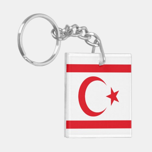 vlag van Noord-Cyprus Sleutelhanger (Voorkant Links)